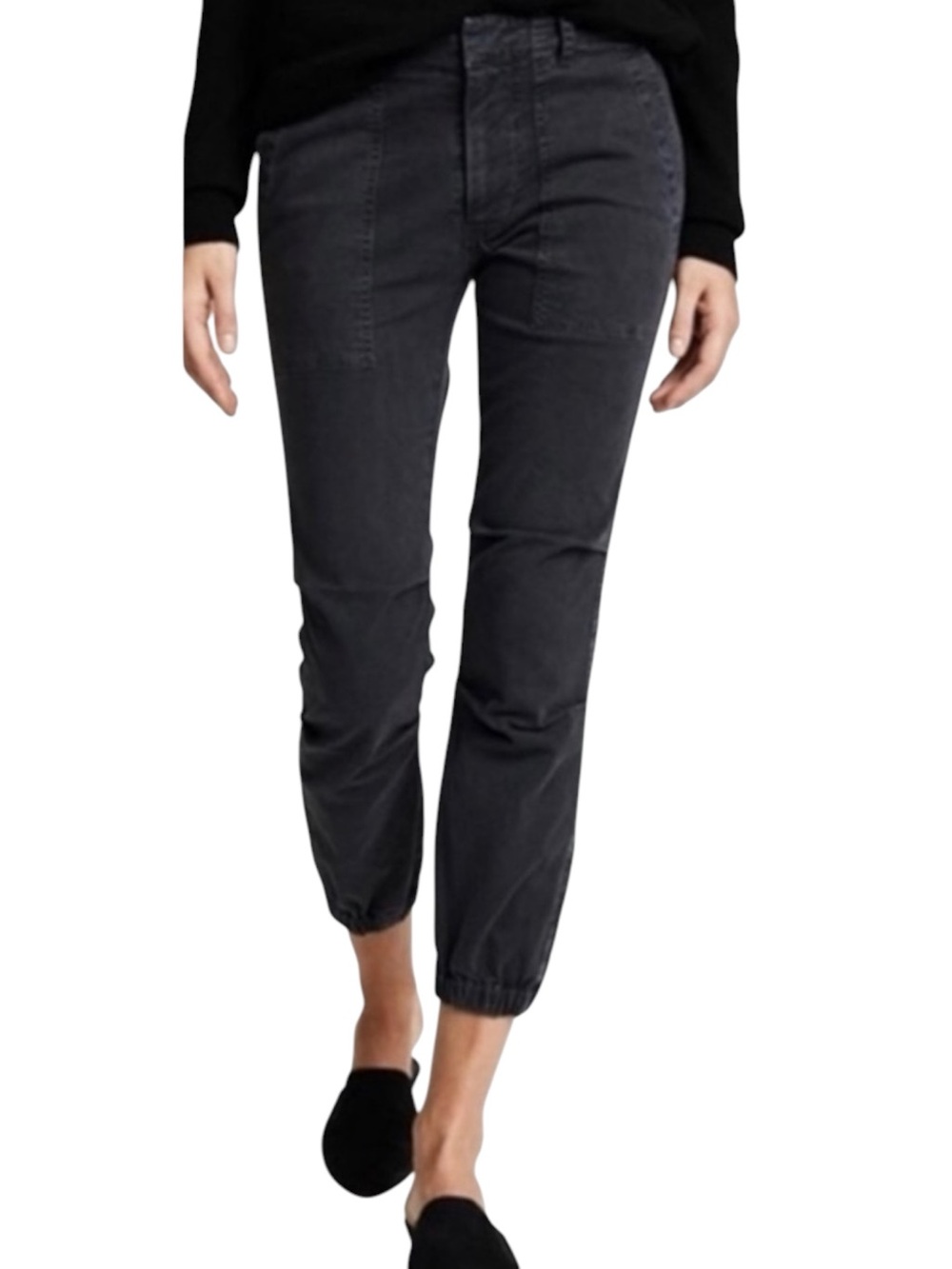 NILI LOTAN Cropped French Military Pants Gray Black Size 4
